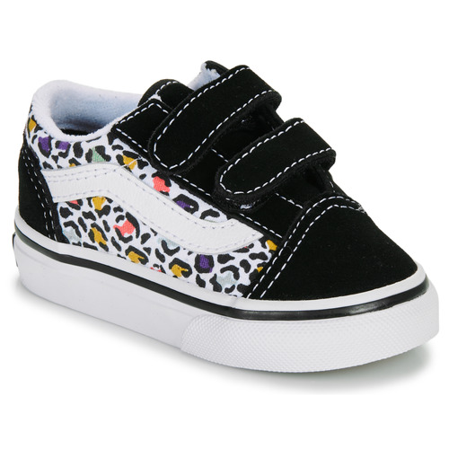 Shoes Girl Low top trainers Vans Old Skool V ANIMAL POP BLACK/MULTI Black / Multicolour
