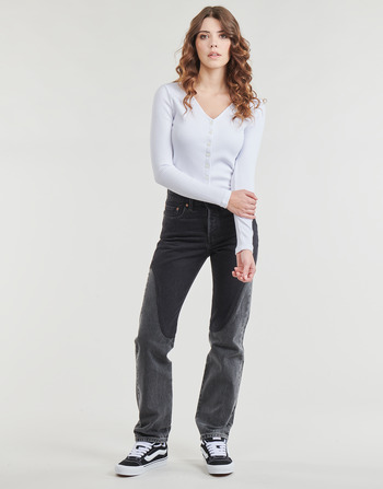 Clothing Women Straight jeans Levi's 501® ORIGINAL CHAPS Black