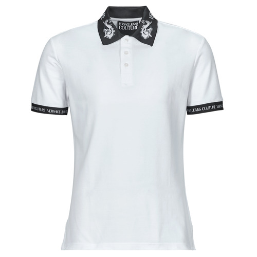 Clothing Men Short-sleeved polo shirts Versace Jeans Couture 76GAGT00 White / Black