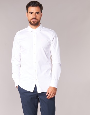 Clothing Men Long-sleeved shirts Tommy Jeans TJM ORIGINAL STRETCH SHIRT White