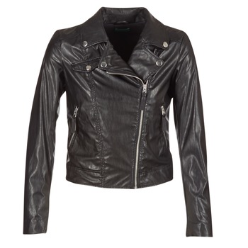 Clothing Women Leather jackets / Imitation leather Benetton FAJOLI Black