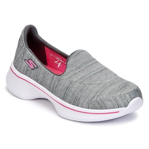 Shoes Girl Slip-ons Skechers GO WALK 4 Grey