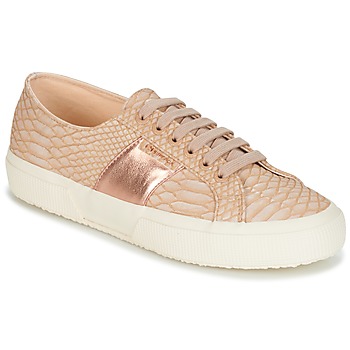 Shoes Women Low top trainers Superga 2750 PU SNAKE W Nude