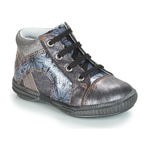 Shoes Girl Mid boots GBB ROSETTA Silver / Blue
