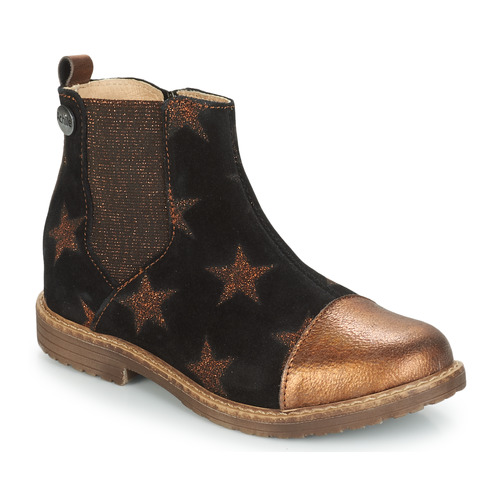 Shoes Girl High boots GBB LEONTINA Black / Coppery