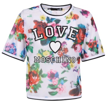 Clothing Women Tops / Blouses Love Moschino W4G2801 White / Multicolour