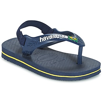 Shoes Boy Flip flops Havaianas BABY BRASIL LOGO Marine / Yellow