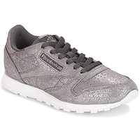 Shoes Girl Low top trainers Reebok Classic CLASSIC LEATHER J Grey / Metallic