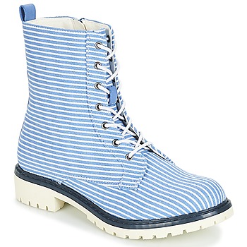 Shoes Women Mid boots André PRUNE Striped / Blue